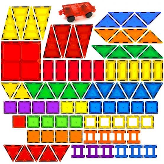 Magnetic Tiles 100 Piece Set - Magnetic Building Tiles for Kids