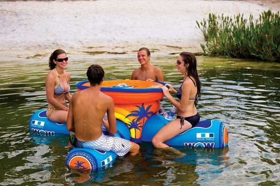 WOW World of Watersports, 12-2000 Aqua Table, Inflatable Floating Picnic Table, 2 to 4 Person